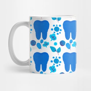 Dental Gifts - Blue Teeth with Tree Leaves Mug